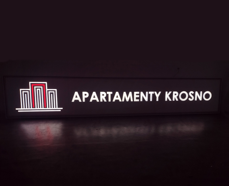 Reklama podświetlana Apartamenty Krosno