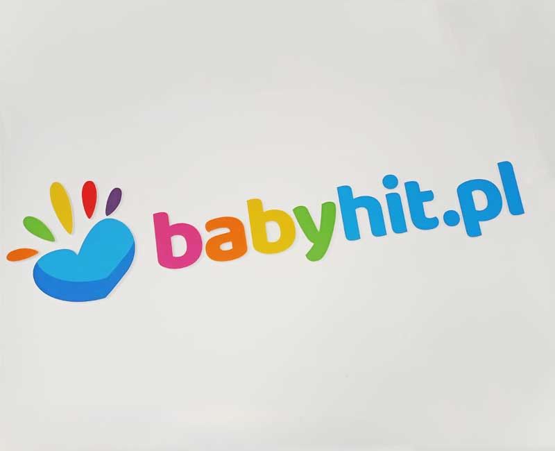 Logo 3D z pleksy Babyhit Producent logo 3D Studio Efekt