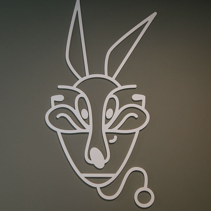 Logo przestrzenne z pleksy na ścianę Przychodnia koyot Producent reklam Studio Efekt