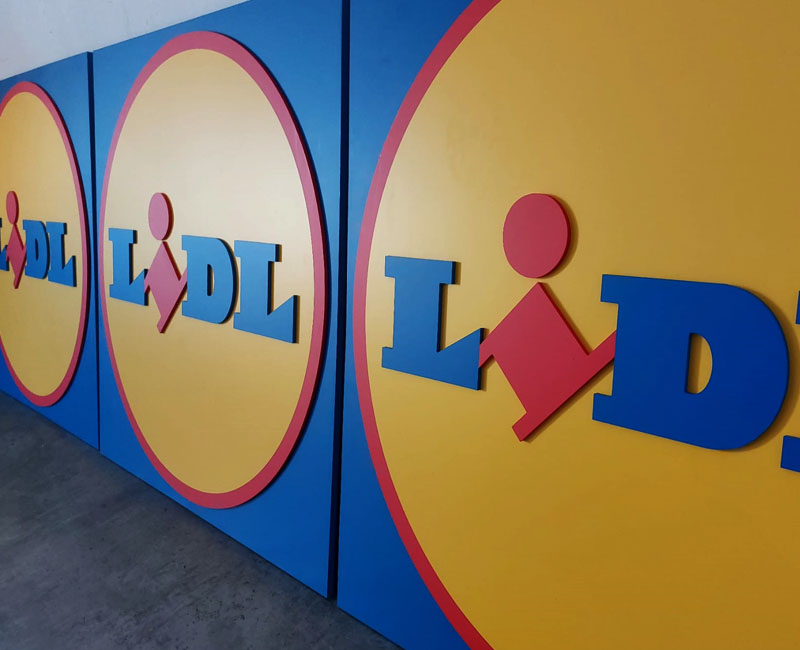 Logo Lidl przestrzenne 3D na sklep producent reklam studio Efekt